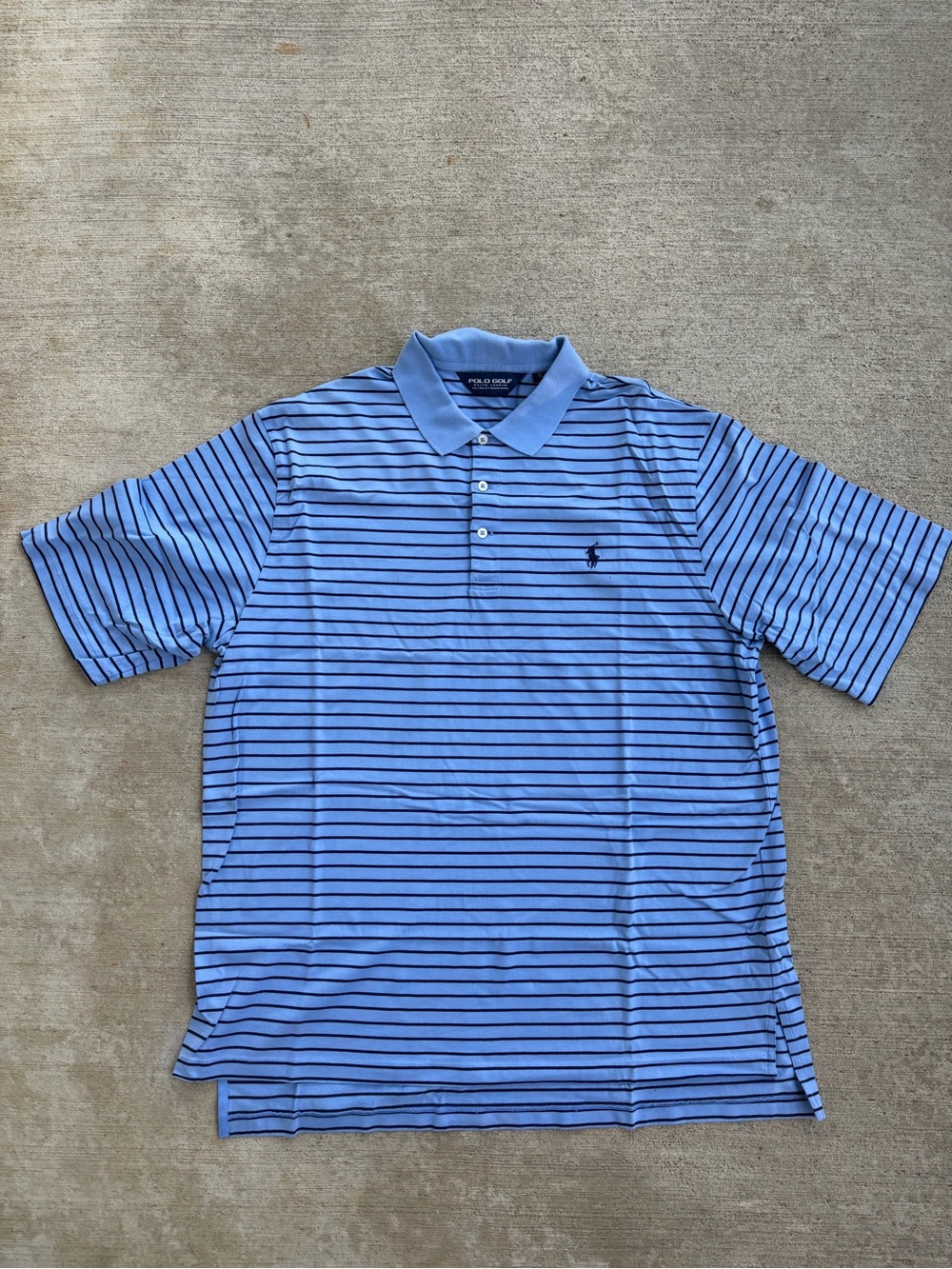 Polo Ralph Lauren Golf Men’s Size XL Pima Cotton Blue Striped Polo Shirt